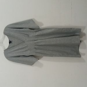 H&M silver shimmer v-cut wide sleeve empire waist dress 6